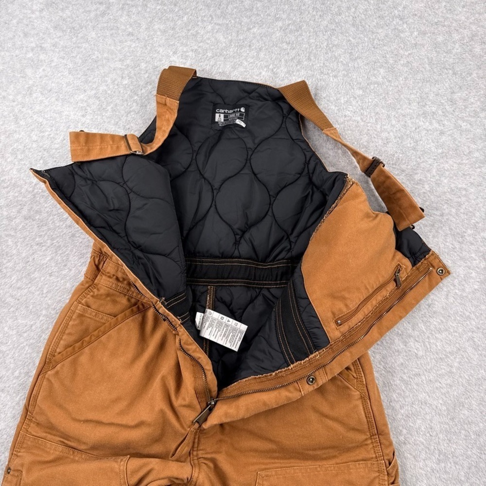 Carhartt Coverall Womens Small Short Loose-Fit Washed Duck Insulated Biberall - Picture 13 of 16